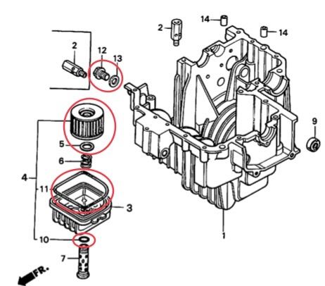 送料無料】ホンダ純正 CB400T CB400N CB400D オイルフィルター ドレン