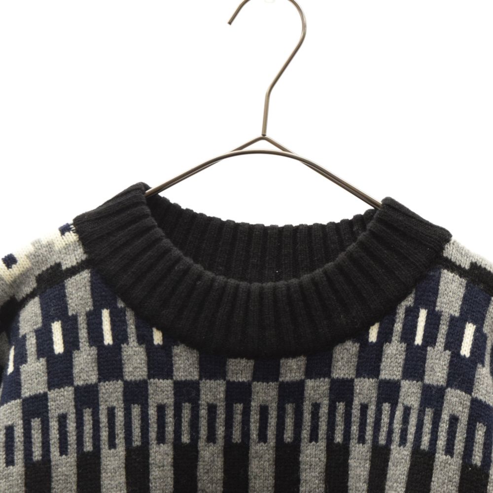 Sacai (サカイ) Wool Knit Pullover 21-02613M クルーネックニットセーター ブラック - メルカリ