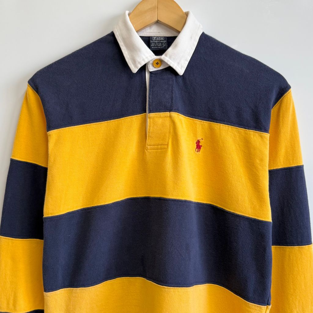ポロラルフローレン ボーダーラガーシャツ　紺　黄色 Polo Ralph Lauren ポロ ラルフローレン ラガーシャツ ボーダー