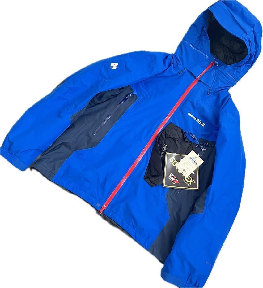 タグ付き mont-bell モンベル ドロワットパーカ マウンテンパーカー XL ブルー GORE-TEX ゴアテックス 登山トレッキング 収納袋