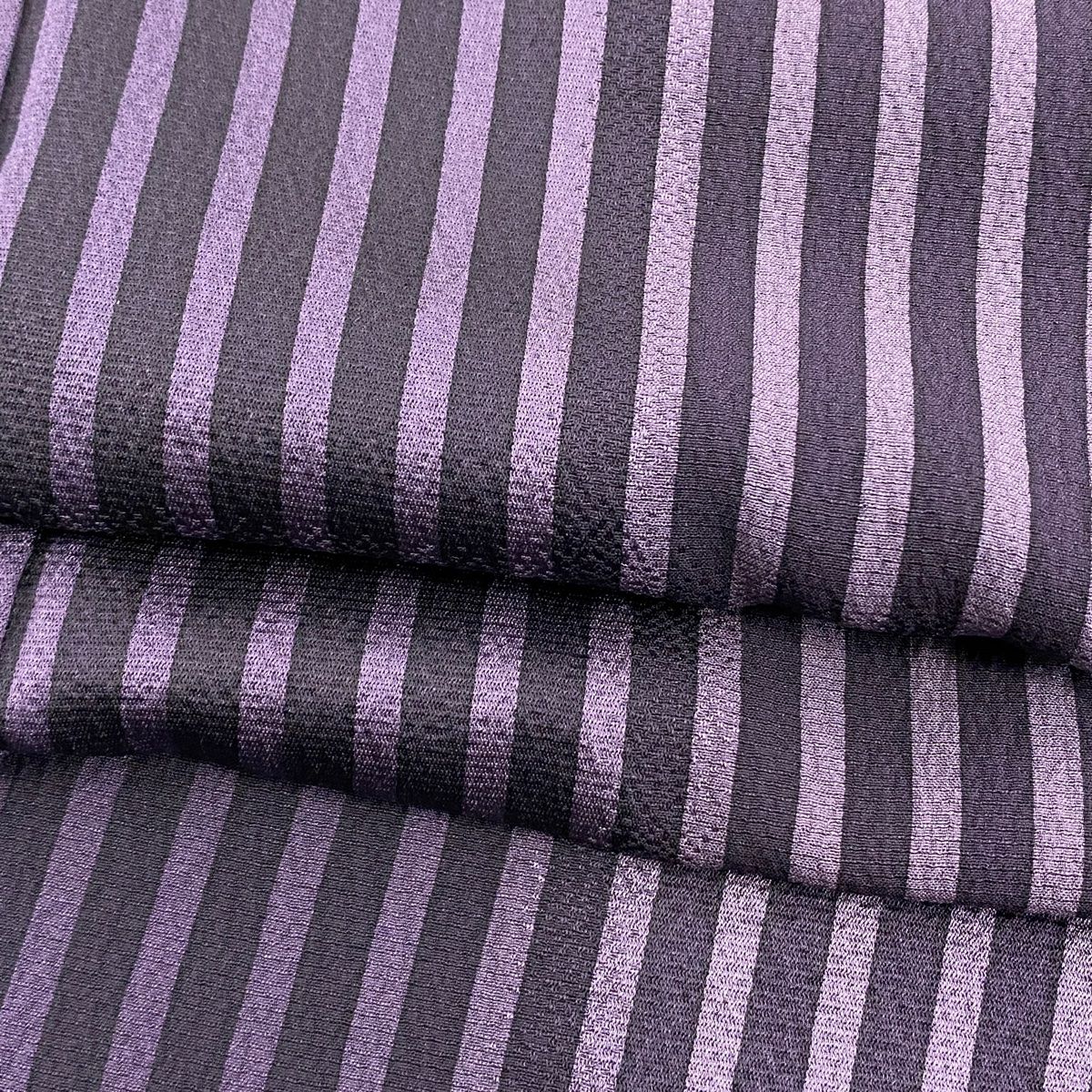 羽織 美品 逸品 やまと 縦縞 濃紫 身丈106.5cm 裄丈67.5cm L 正絹