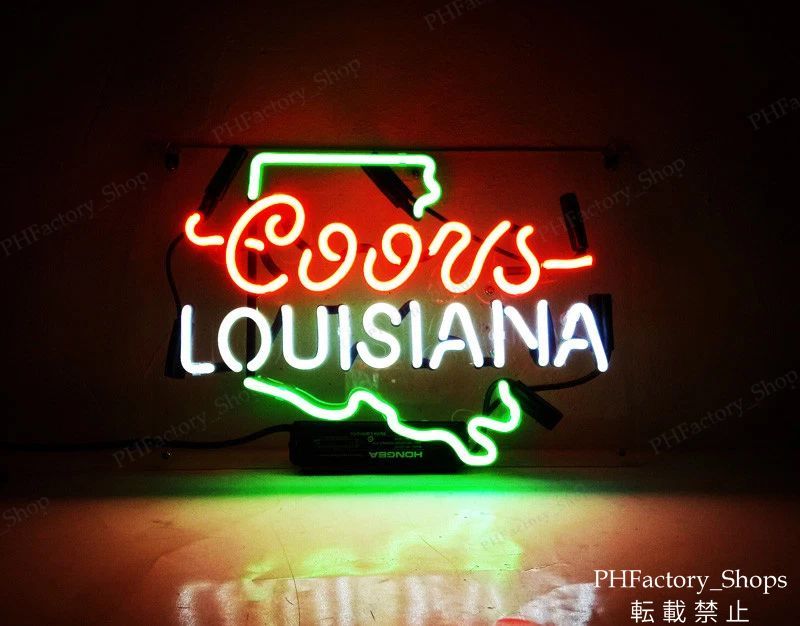 ネオンサイン Croos Louisiana ルイジアナ ネオンライト Beer バー カフェ ビール 装飾 ハンドメイド インテリア 壁掛け 室内装飾 広告看板 35x22cm A300