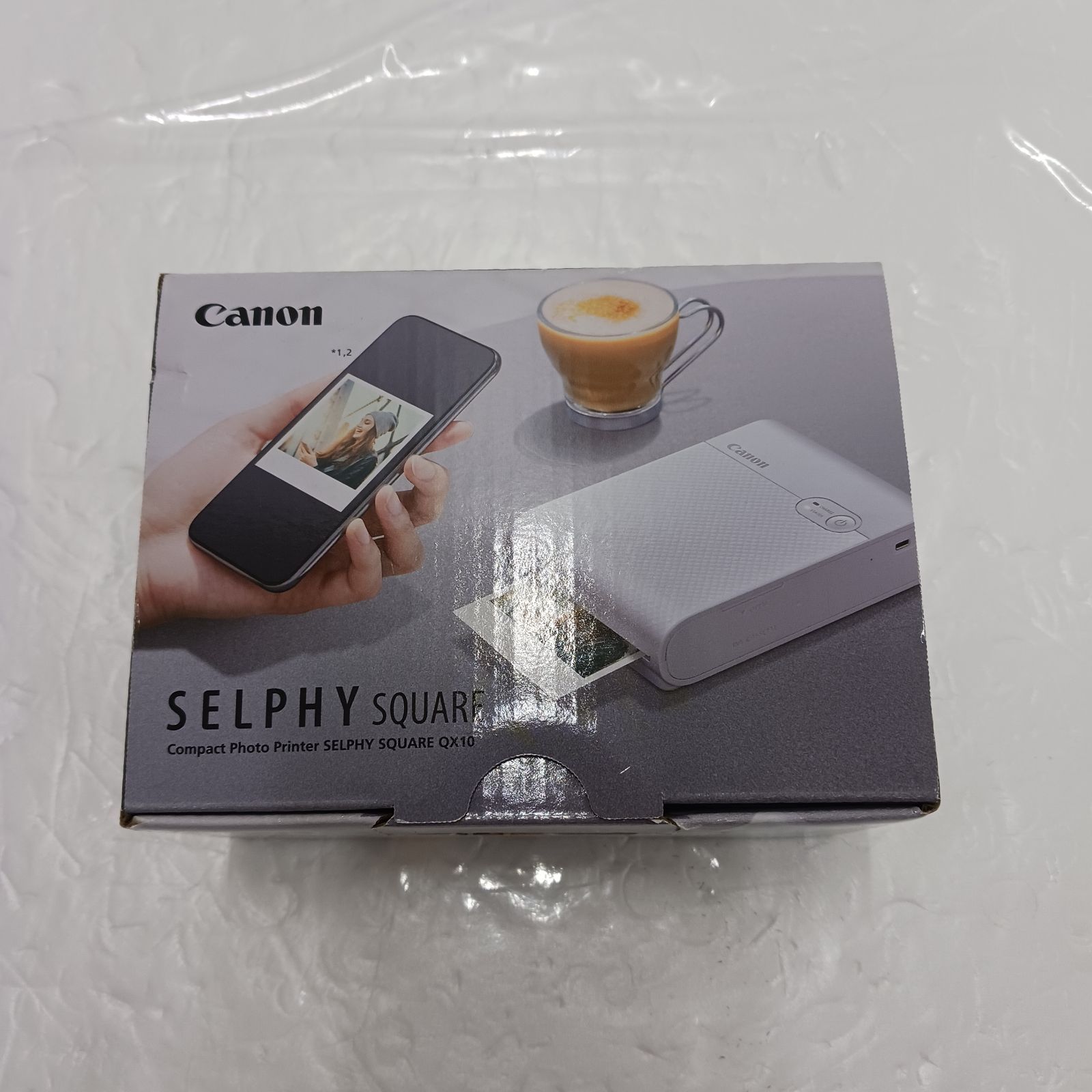 【新品未使用】【未開梱】キヤノン　CANON 【アウトレット】コンパクトフォトプリンター セルフィー スクエア[スマートフォン専用] QX10WH ホワイト 【ten】