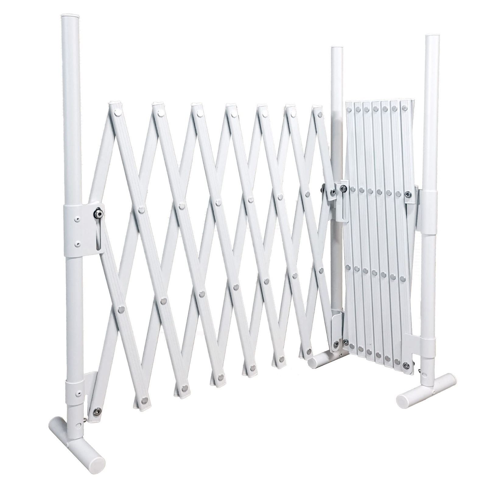 PackageQuantity:1_Color:ホワイト ALMAX アルマックス ペットゲート アルミフエンス 幅 150cm×150cm 奥行15cm 高さ70cm バタフライゲート SXG-0730WT (1台 ホワイト)