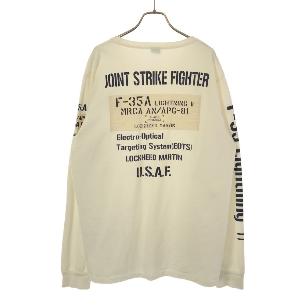 アヴィレックス バックプリント 長袖 Tシャツ XL ホワイト AVIREX ロンT メンズ 古着 【240401】