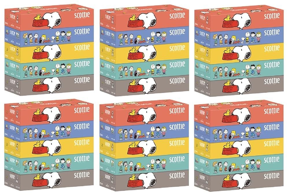 スコッティ ティシュー スヌーピー 5箱パックx6個セット