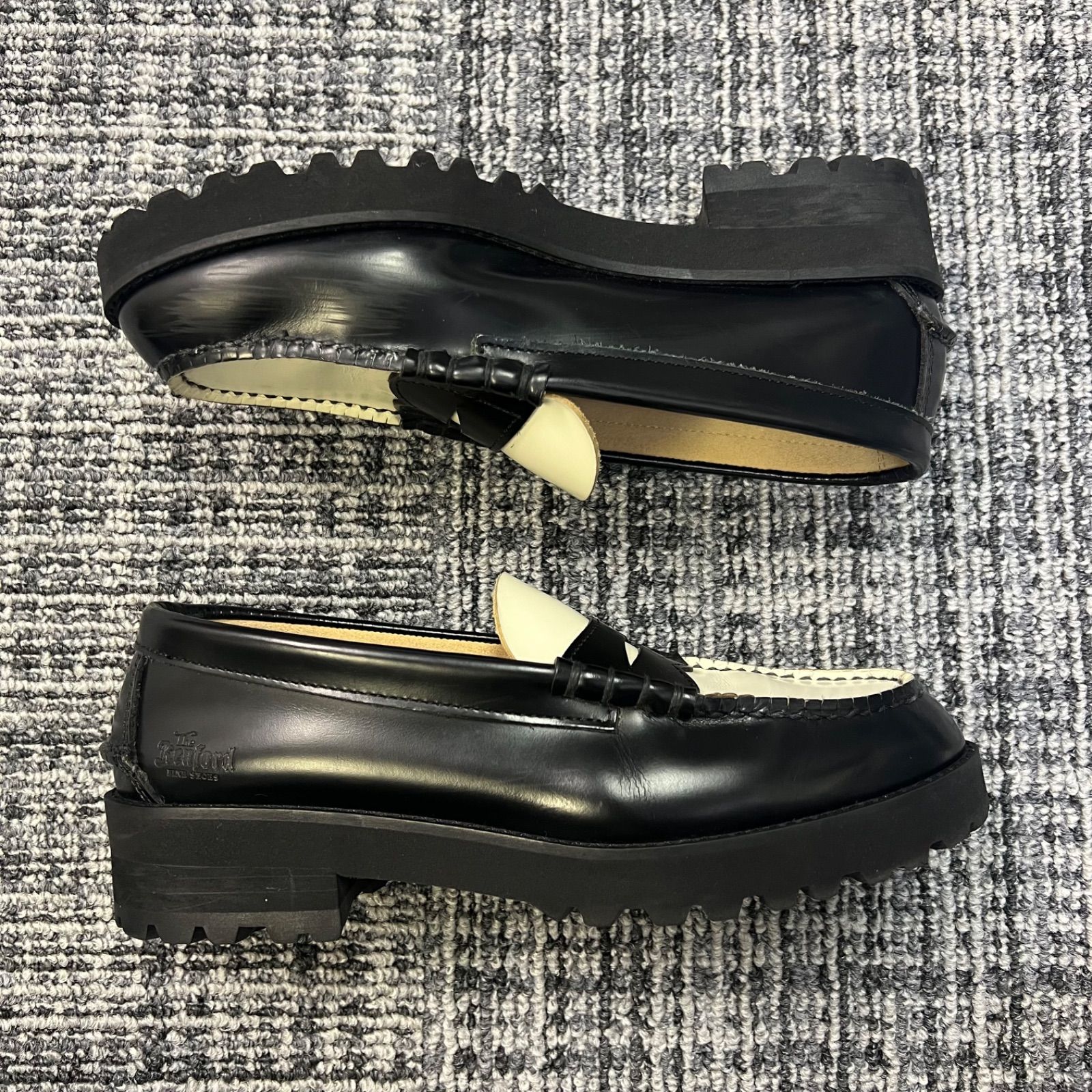 参考上代22000円 The Kenford Fineshoes TANK SOLE LOAFERS BLACK 