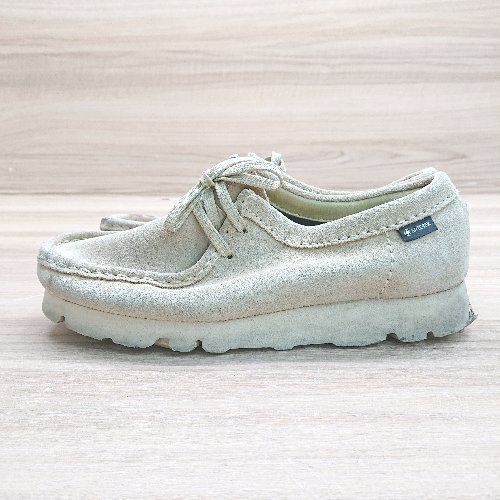 ◇ Clarks クラークス 21621 WALLABEE GTX ゴアテックス ワラビ－シューズ サイズ23.5 ベージュ レディース E 