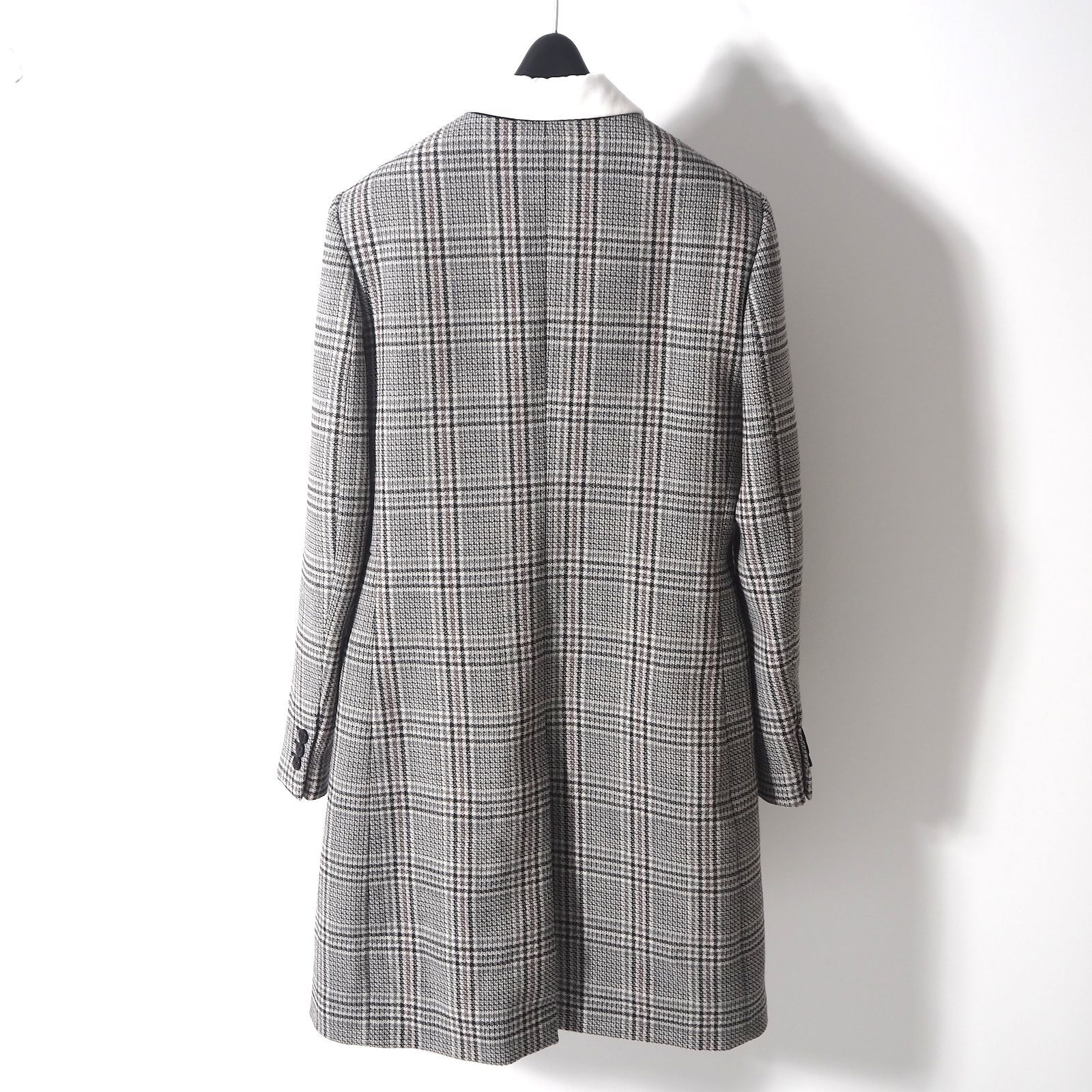 美品 ルイヴィトン Louis Vuitton ウール タキシード ツイード コート 
