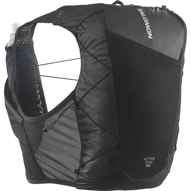SALOMON サロモン ベスト バックパック ACTIVE SKIN 12 SET LC2177400 BLACK|METAL アクティブスキン12セット トレランザック ランニングベスト ハイドレーション トレッキング ザック フラスク付属