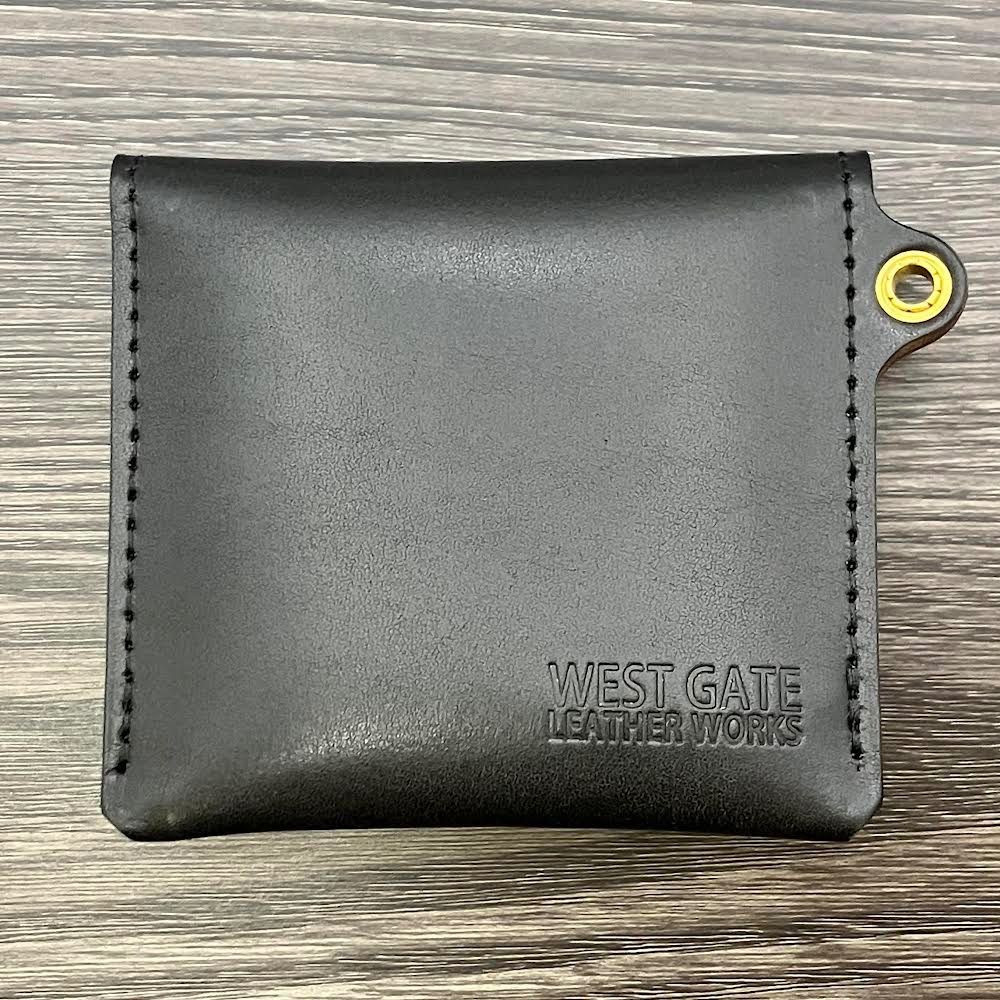 茶芯レザー 黒 スタッズ 真鍮製金具 携帯灰皿 ポケット灰皿