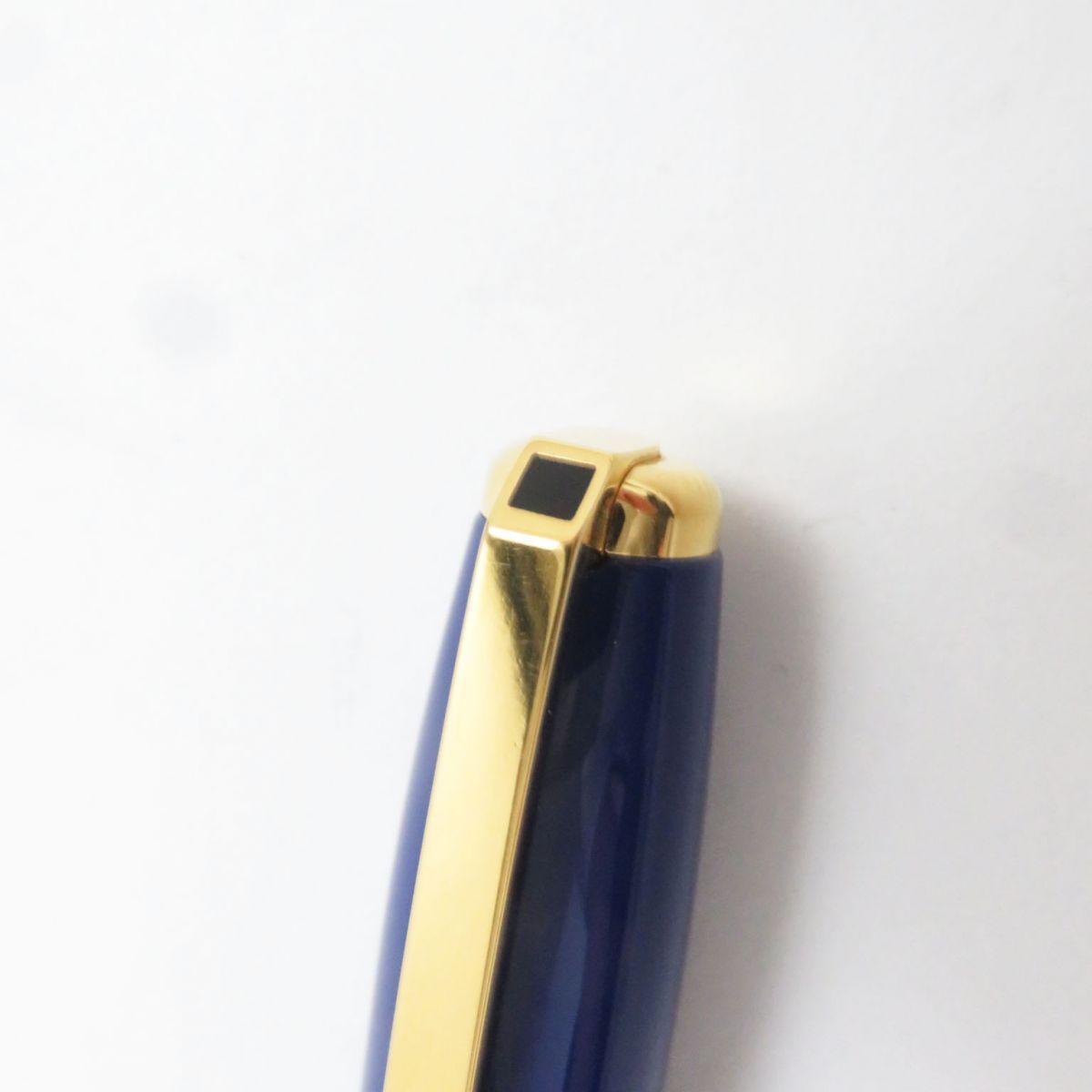 美品●S.T.Dupont エステーデュポン フィデリオ ラッカー ペン先14K EFニブ 万年筆 ブルー×ゴールド フランス製約135cmグリップ幅