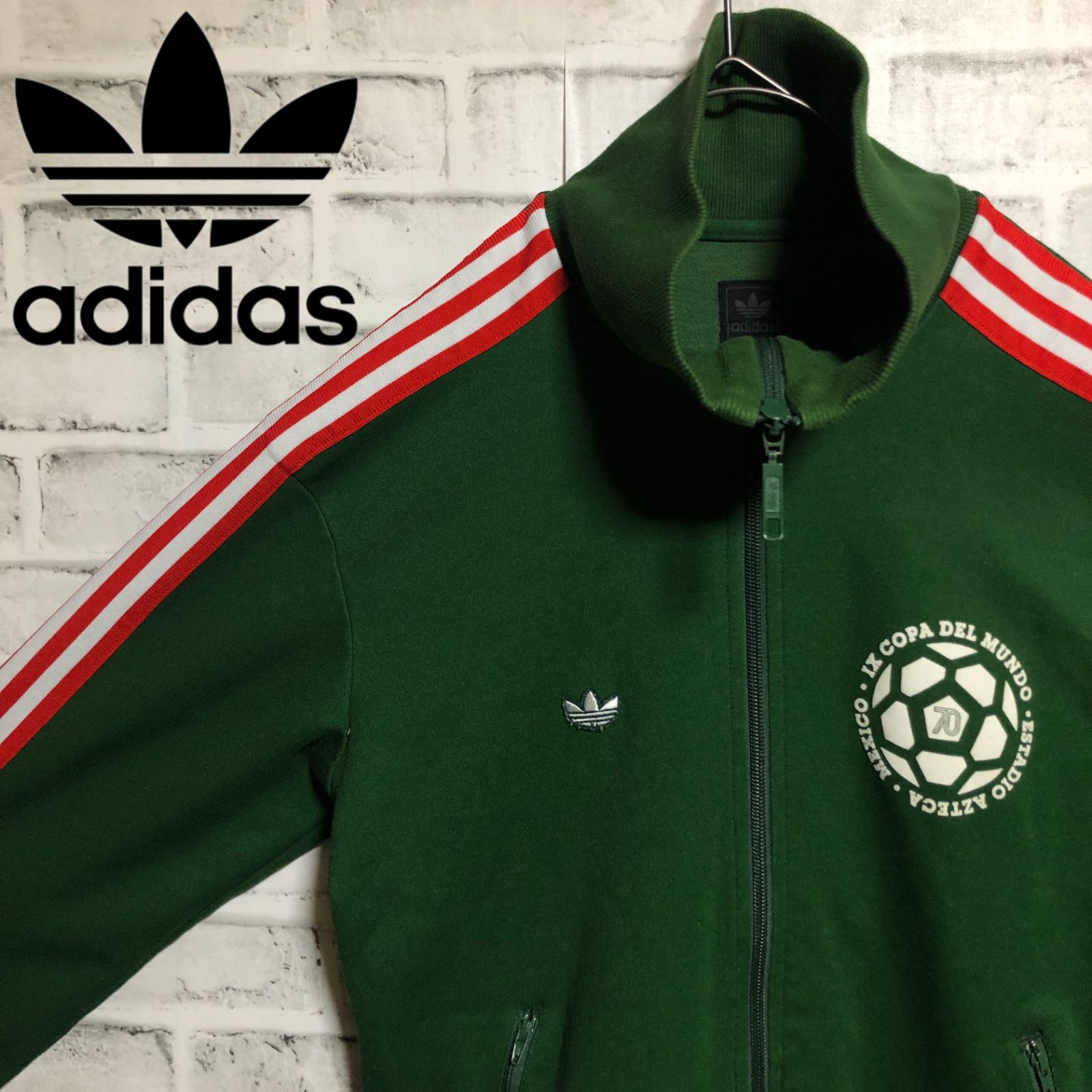 MEXICO70⚽️adidas トラックジャケット/ジャージ L 刺繍トレファイル⭐️vintage メキシコ代表