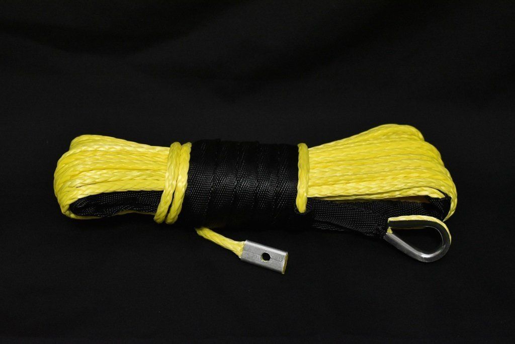 ウインチ用 シンセティックロープ 5.5mm ｘ 15ｍ 最大耐荷重2090kg イエロー