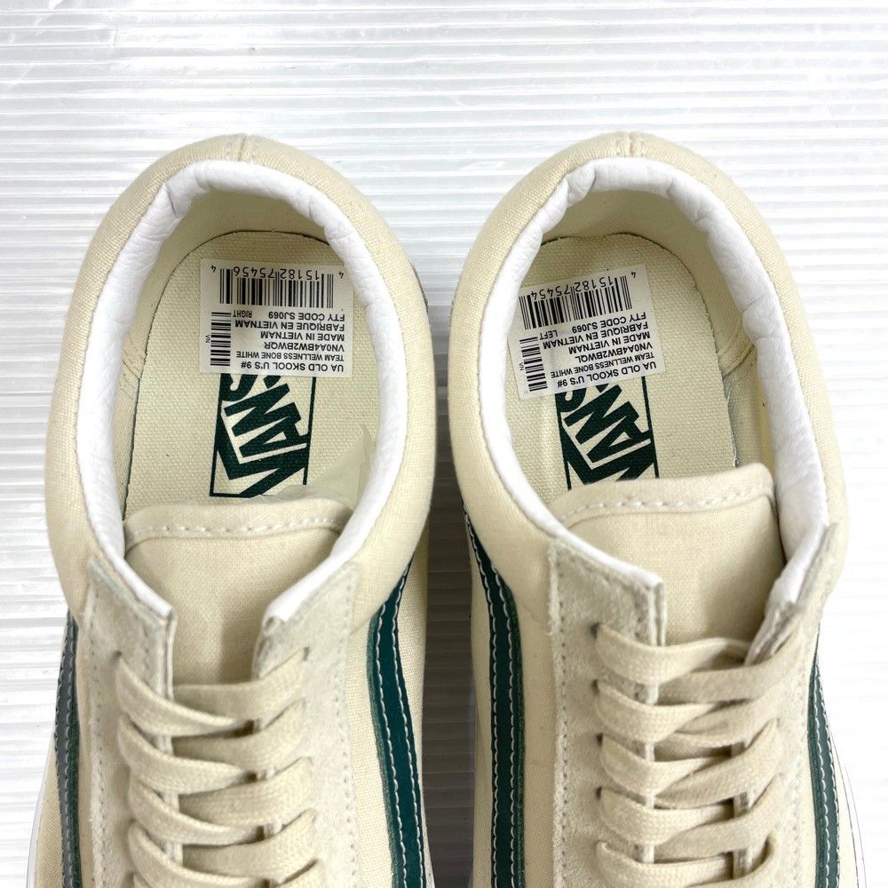 VANS UA Old Skool キャンバス×スエード オフホワイト×グリーン バンズ オールドスクール VANS UA Old Skool キャンバス