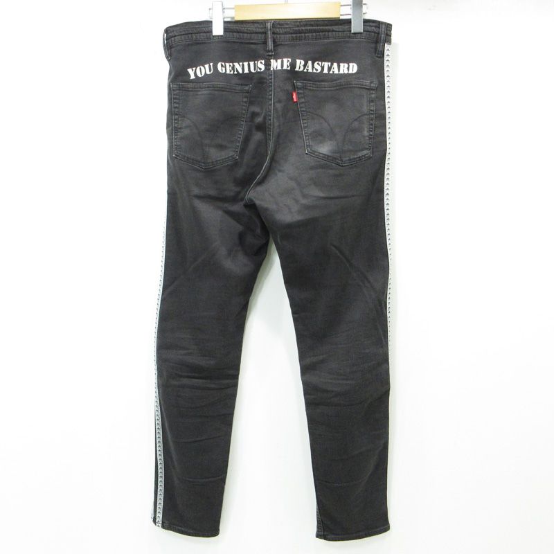 三重本店 HYSTERIC GLAMOUR ヒステリックグラマー BACK PILE ISKO サイドラインデニムイージーパンツ 02181AP08 ブラック サイズ M 107