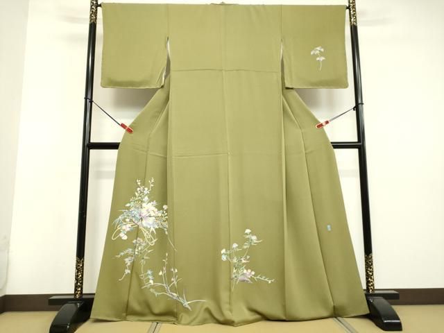 平和屋着物○本加賀友禅作家 岡本幸治 訪問着 飾花文 正絹 逸品