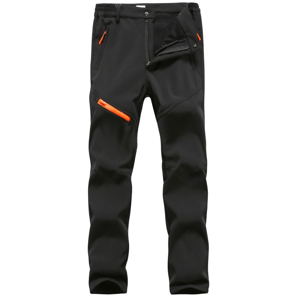 メンズ×ブラック  XLサイズ  防寒ズボン kpants1945 ズボン 裏起毛 トレッキングパンツ クライミングパンツ アウトドアパンツ 登山ズボン 防寒 防水 撥水 防風 ロング フリース パンツ メンズ レ