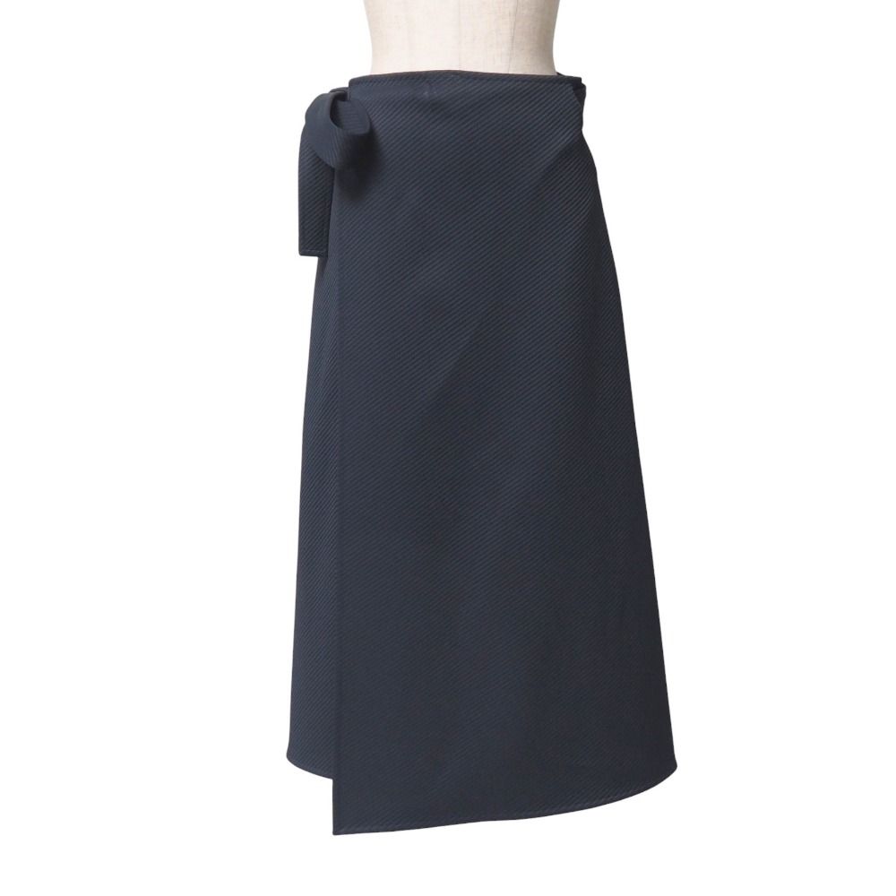 セリーヌ　フィービー期　リネン　コットン　ラップスカート　巻きスカート　黒　36 CELINE セリーヌ スカート サイズ38 フィービー期 ラップスカート 巻き