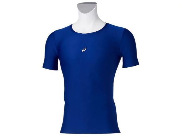 asics アシックス 18 UNDER SHIRTS HS A/ブルー 2XL 2121A281 402 | スポーツ 運動 衣類 服 ウエア ウェア 男性 紳士服 メンズ 野球 ベースボール トップス インナー 半袖 ハーフスリーブ 丸首 クルーネック