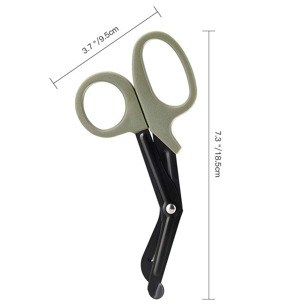  数量 はさみ アウトドア ハサミ 安全はさみ 皮革 レザー デニム キャンプはさみ ナイロン用はさみ LEDGLE グリーン クリアファイル はさみ はさみ カッター