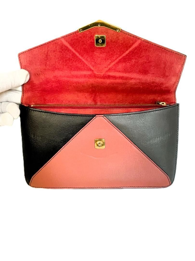 FENDI フェンディ クラッチバッグ レザー ボルドー トゥー