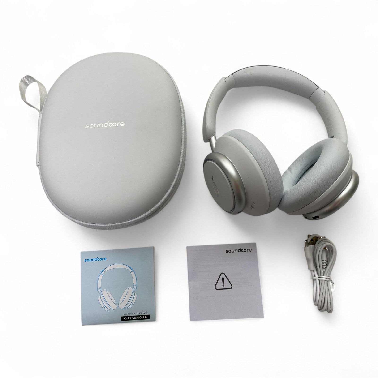 ◯ アンカー ANKER ワイヤレスヘッドフォン Soundcore Space Q45 ホワイト 最大65時間音楽再生 1100-1823