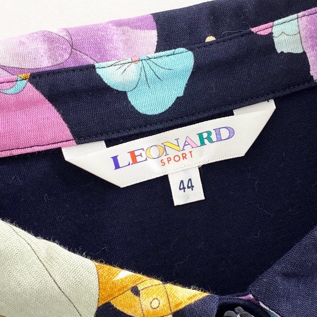 LEONARD SPORT レオナール カーディガン 42 美しい花柄 紺