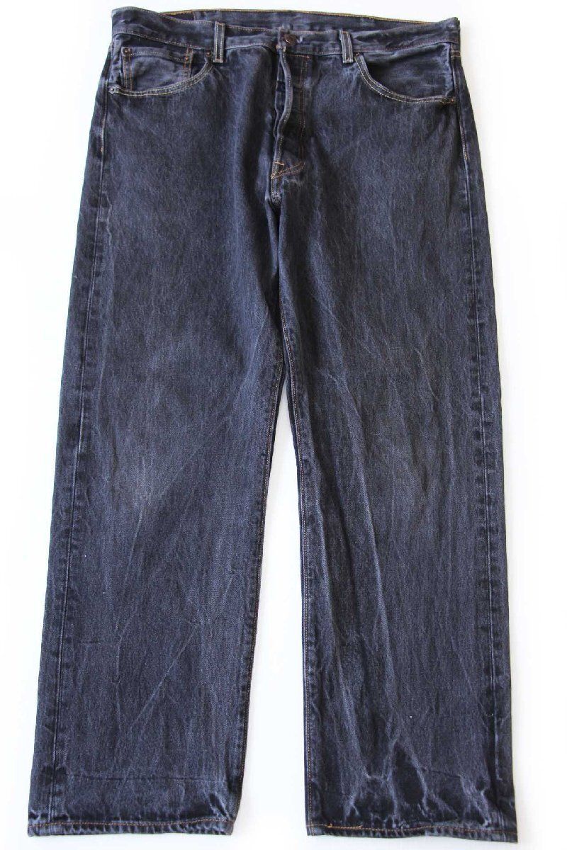 00s 501 levi's 先染め　ブラックデニム　リーバイス　フェード Levi'sリーバイス 501 先染め ブラック デニムパンツ W38