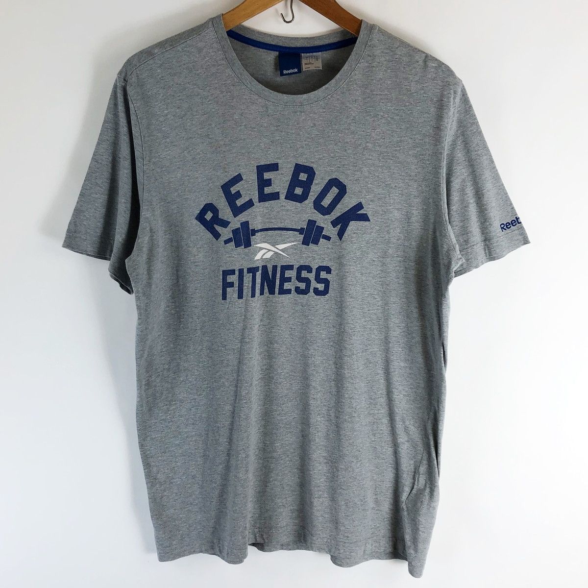 【古着】 Reebok リーボック ロゴプリントTシャツ グレー系 メンズL 【中古】 n019285