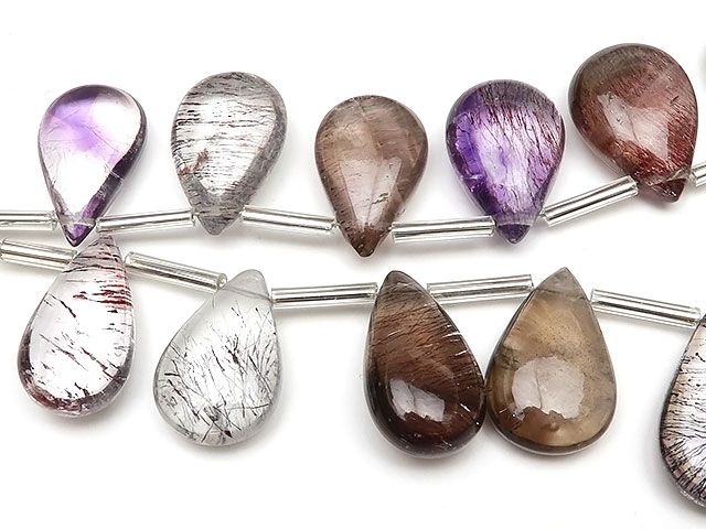 エレスチャルクォーツ スーパーセブン ペアシェイプ 17～21mm【1点もの