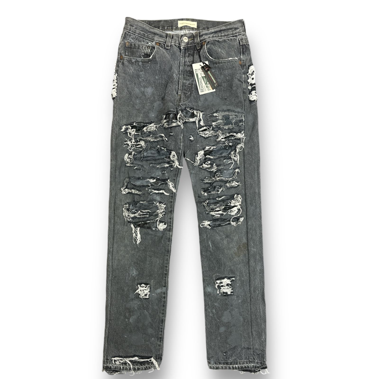 新品 INNOCENCE NYC 23AW DESTROY LEATHER DENIM PANTS デストロイレザーデニムパンツ ジーンズ  イノセンスニューヨーク INDELE01 ブラック 76263A6 - メルカリ