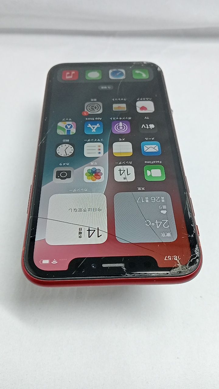 動作確認済！ iPhoneXR A2106 64GB 本体 レッド SIMフリー 画面割れ 