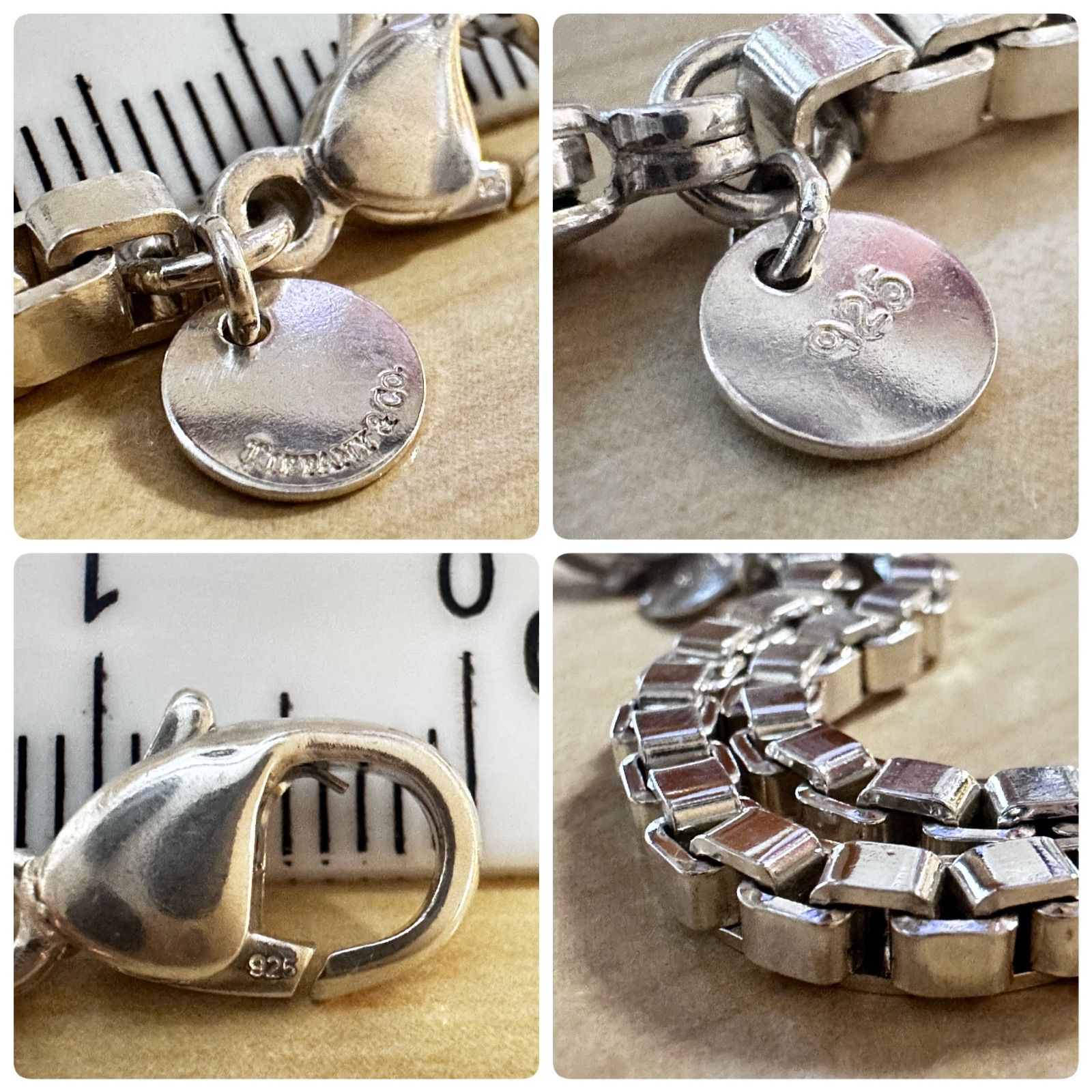 TIFFANY&Co. ティファニー ベネチアンブレスレット　箱/巾着袋付き 美品 TIFFANY&Co. ティファニー ベネチアンブレスレット 19.3cm