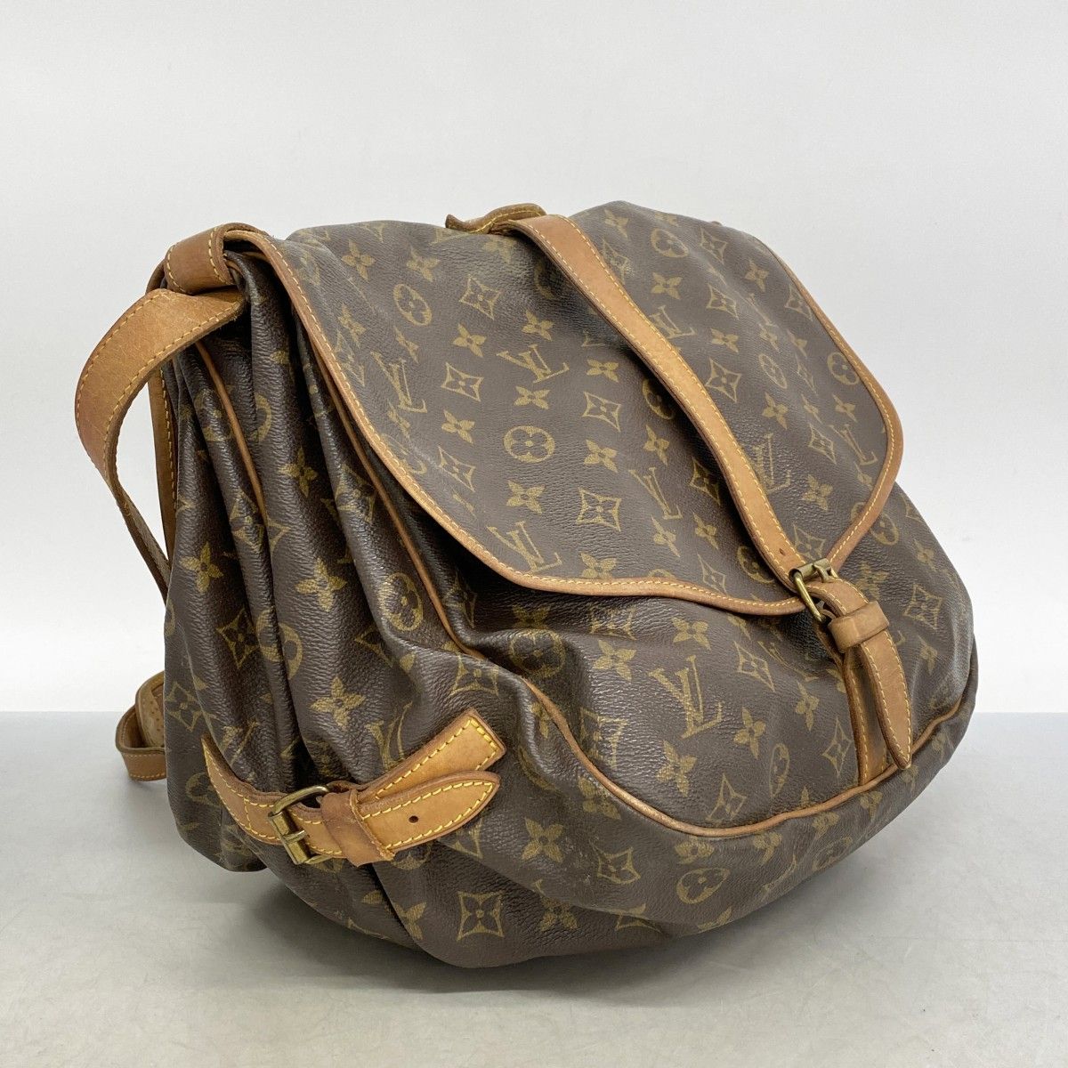 5md3886 ルイヴィトン ショルダーバッグ モノグラム ソミュール35 M42254 ブラウン レディース