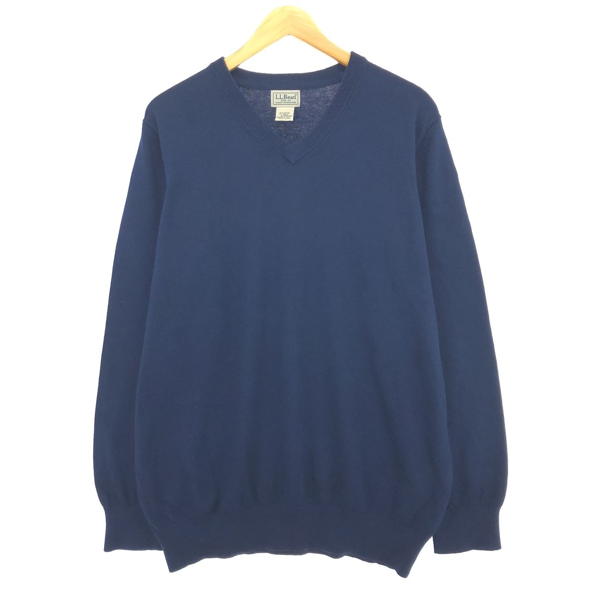 古着 00年代 エルエルビーン L.L.Bean Vネック コットンニットセーター メンズL/eaa399022