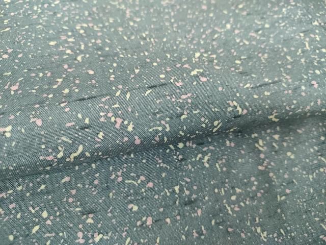 平和屋着物○上質な小紋 紬地 たたき染め 湊鼠色 正絹 逸品 DAAS3998ps