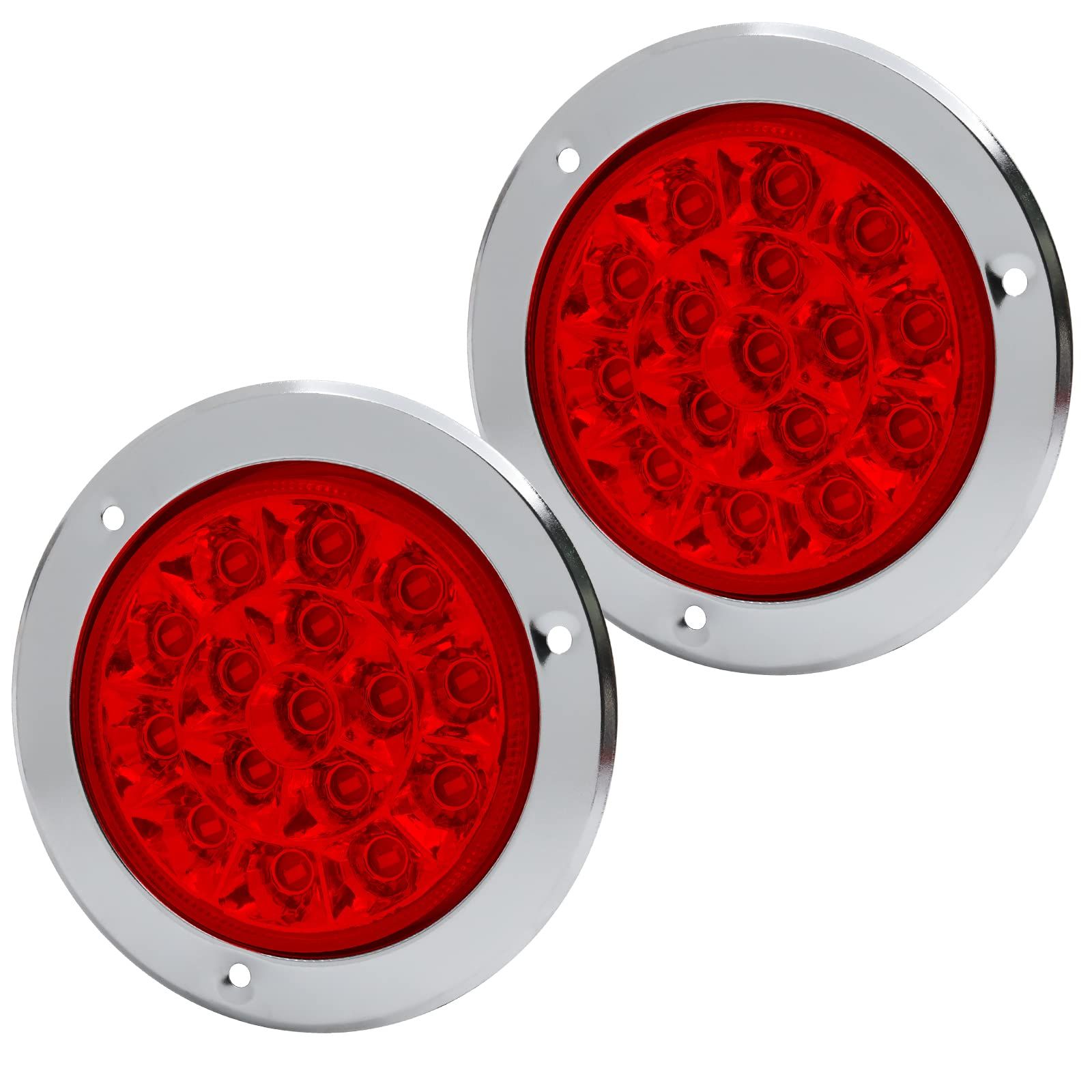 【人気商品】LEDトレーラーリアブレーキテールライト、丸いトレーラーターンシグナルライトインジケーター 16 24Vユニバーサルストップ車トラックトラクタートラックのライトランニングラ