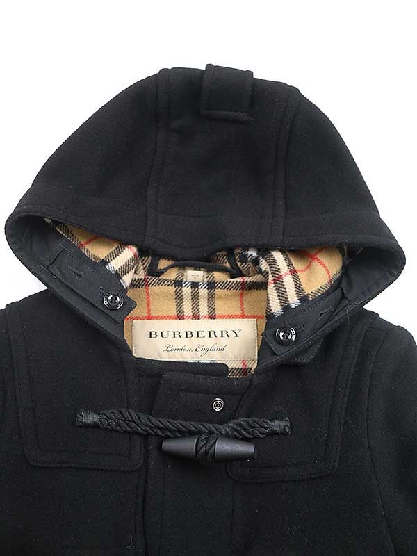 BURBERRY バーバリー バージンウールダッフルコート ブラック 34
