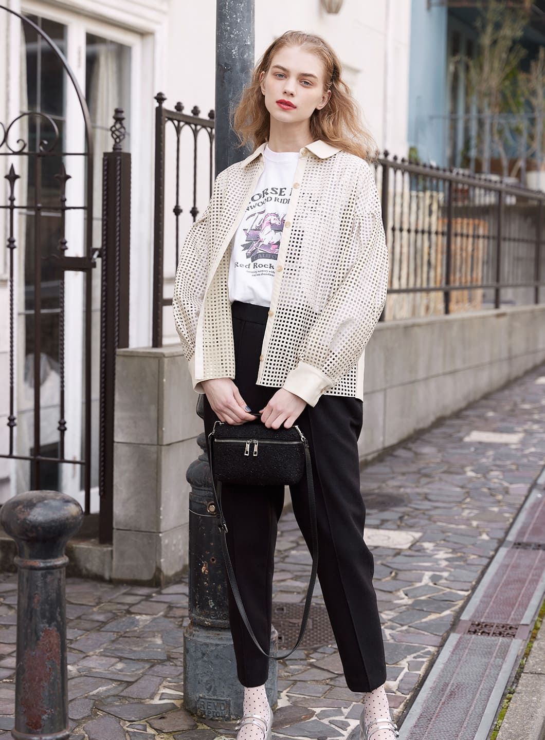 COEL パンチングフェイクレザーシャツ新品未使用品 