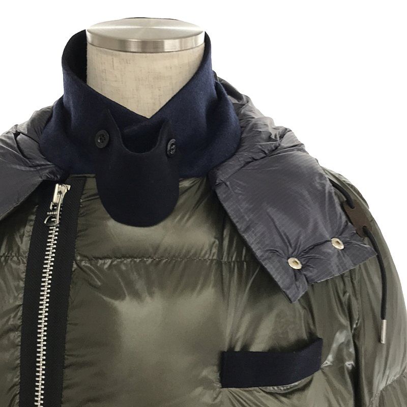 sacai / サカイ | 異素材 ドッキング オーバー ダウンコート