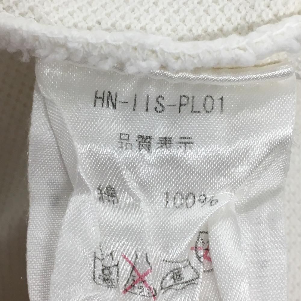 美品】ホーンガーメント 半袖ポロシャツ 白×ネイビー 胸さがら刺しゅう