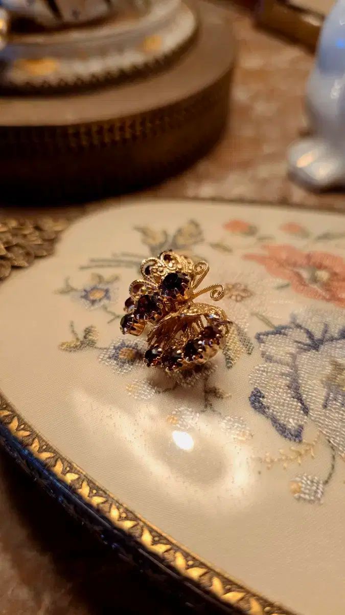 オリジナル ヴィンテージ 1960s フィリグリ 蝶 ブローチ