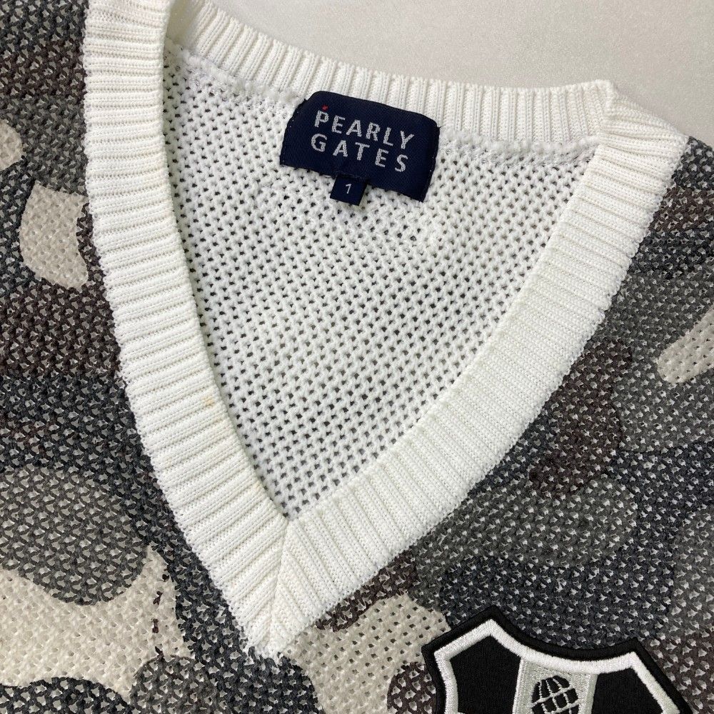 サイズ：1 PEARLY GATES パーリーゲイツ ニットベスト カモフラ柄