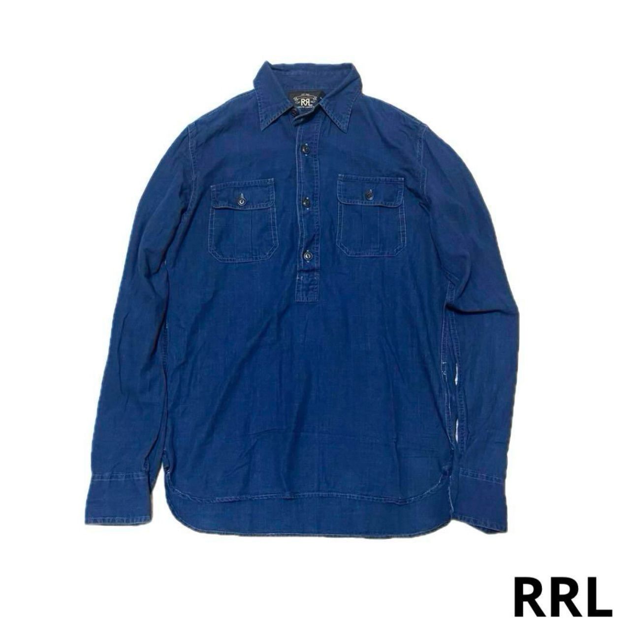 ●RRL ダブルアールエル●長袖シャツ シャンブレー ●プルオーバーハーフボタン