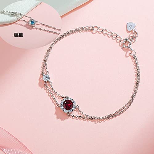 ブレスレット レディース 12ヵ月 誕生石 2連ブレスレット お花
