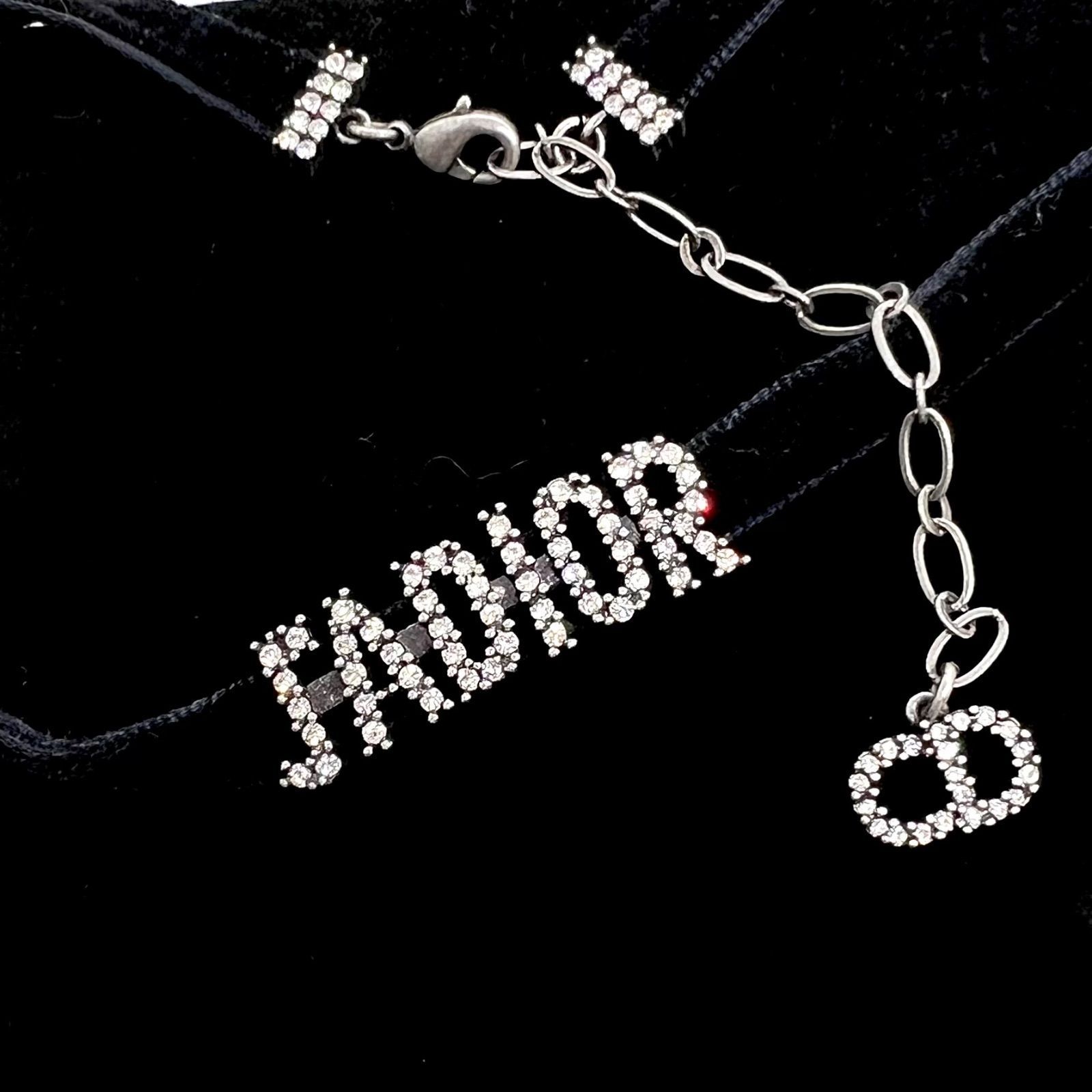 Dior ベロア　チョーカー　J'ADIOR シルバー Christian Dior DIOR J'ADIOR ジャディオールチョーカー メタル