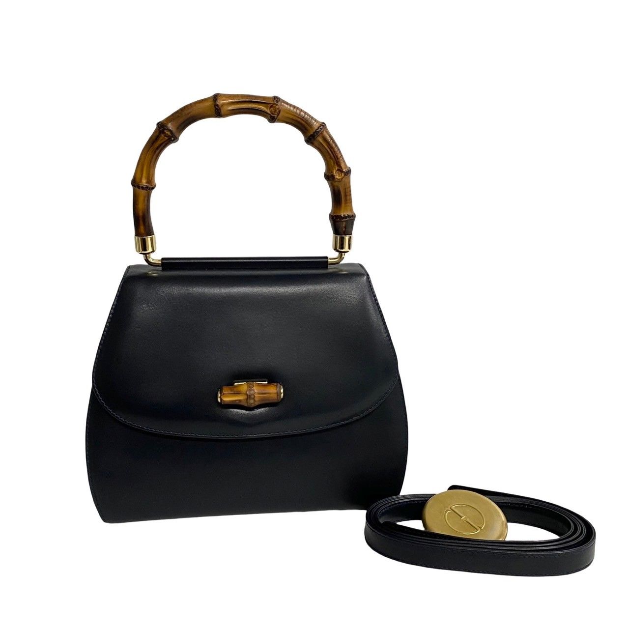 ほぼ 未使用 鏡付き GUCCI オールドグッチ ヴィンテージ バンブー  