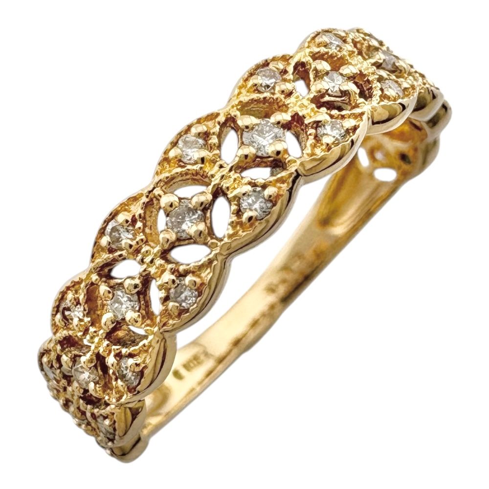 リング 指輪 10号 18金 K18イエローゴールド ダイヤモンド レディース