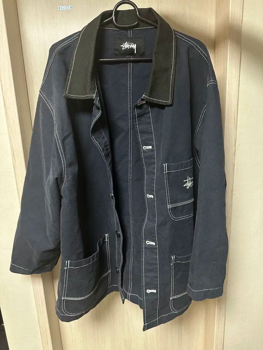 STUSSY ステューシー ブラッシュド モールスキン チョア ジャケット ネイビー